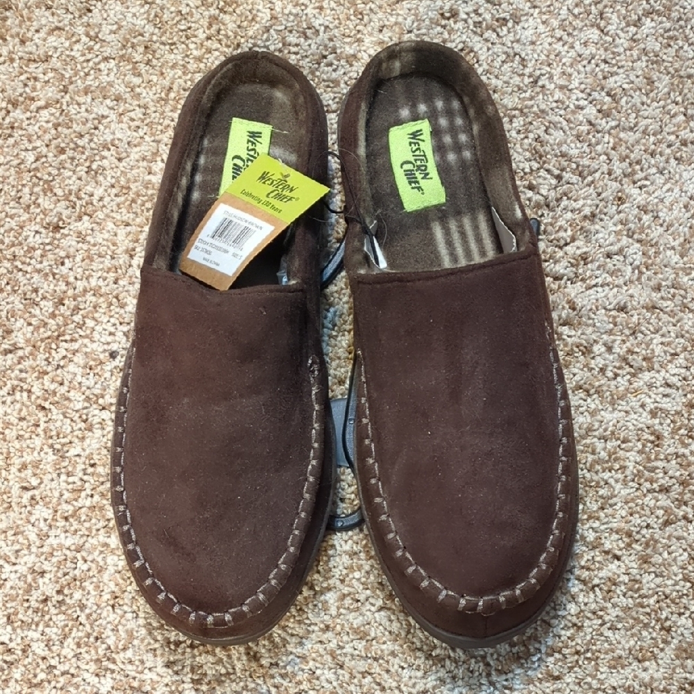 Western Chief Men's Brown Slip-On Slippers
